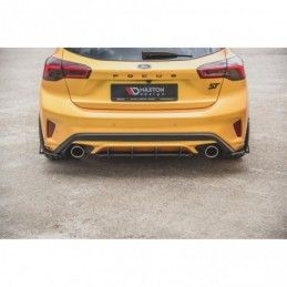 Maxton Racing Durability Rear Side Splitters + Flaps Ford Focus ST Mk4 Black + Gloss Flaps , FORD