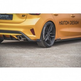 Maxton Racing Durability Rear Side Splitters + Flaps Ford Focus ST Mk4 Black + Gloss Flaps , FORD