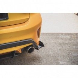 Maxton Racing Durability Rear Side Splitters + Flaps Ford Focus ST Mk4 Black + Gloss Flaps , FORD