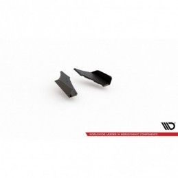 Maxton Racing Durability Rear Side Splitters + Flaps Ford Focus ST Mk4 Black-Red + Gloss Flaps, FORD