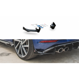 Maxton Racing Durability Rear Side Splitters + Flaps VW Golf 7 R Facelift Black + Gloss Flaps    , Golf 7
