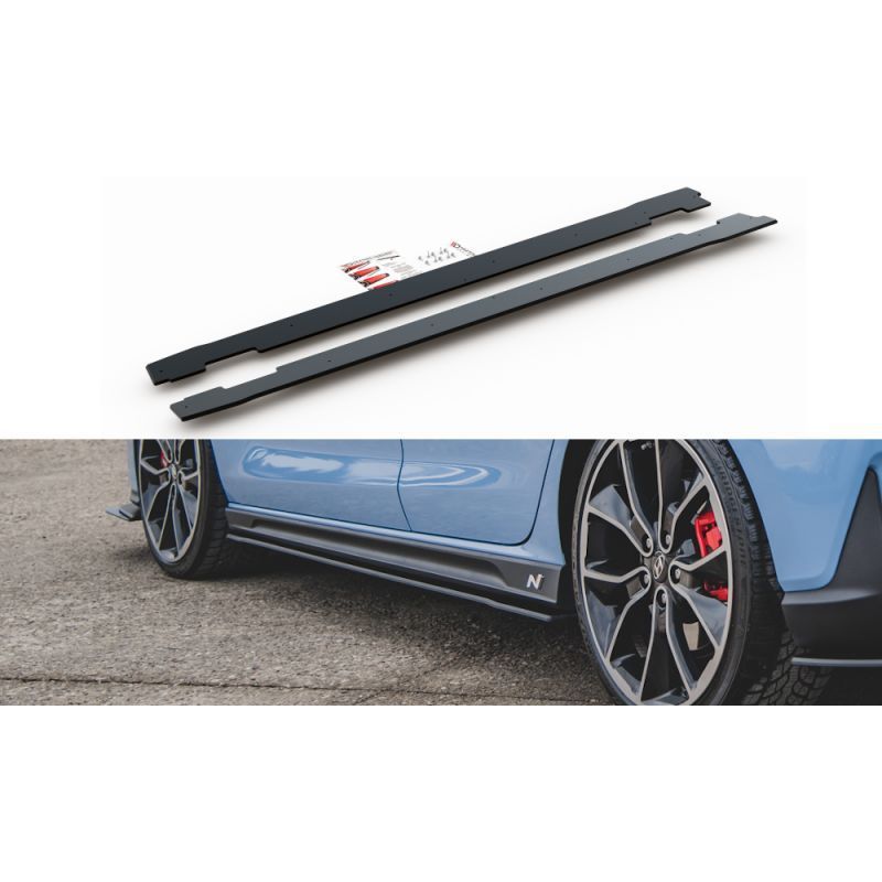 Maxton Racing Durability Side Skirts Diffusers Hyundai I30 N Mk3 / Mk3 FL Hatchback / Fastback Black, Hyundai