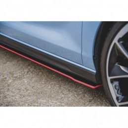 Maxton Racing Durability Side Skirts Diffusers Hyundai I30 N Mk3 / Mk3 FL Hatchback / Fastback Red, Hyundai