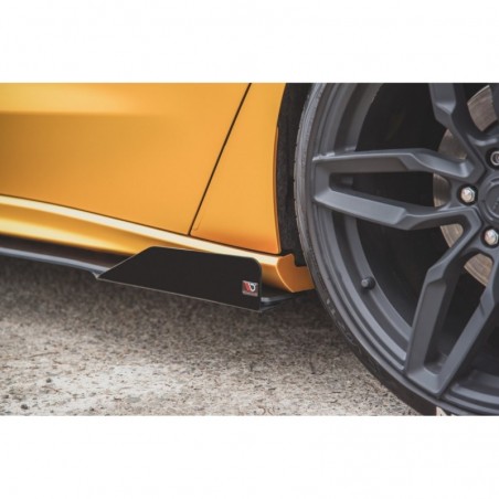 Maxton Racing Durability Side Skirts Diffusers + Flaps Ford Focus ST / ST-Line Mk4 Black + Gloss Flaps , FORD