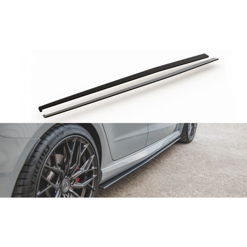 Maxton Racing Durability Side Skirts Diffusers Audi RS3 8V Sportback Black-Red, A3/S3/RS3 8V