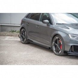 Maxton Racing Durability Side Skirts Diffusers + Flaps Audi RS3 8V Sportback Black + Gloss Flaps , A3/S3/RS3 8V