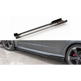 Maxton Racing Durability Side Skirts Diffusers + Flaps Audi RS3 8V Sportback Black-Red + Gloss Flaps, A3/S3/RS3 8V