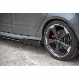 Maxton Racing Durability Side Skirts Diffusers + Flaps Audi RS3 8V Sportback Black-Red + Gloss Flaps, A3/S3/RS3 8V