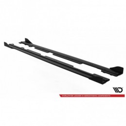 Maxton Racing Durability Side Skirts Diffusers + Flaps Ford Fiesta Mk8 ST / ST-Line Black + Gloss Flaps , FORD