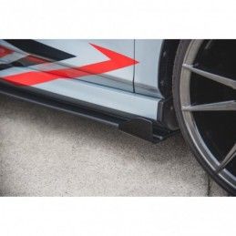 Maxton Racing Durability Side Skirts Diffusers + Flaps Ford Fiesta Mk8 ST / ST-Line Black-Red + Gloss Flaps, FORD