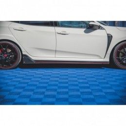 Maxton Racing Durability Side Skirts Diffusers Honda Civic X Type-R Black-Red, HONDA