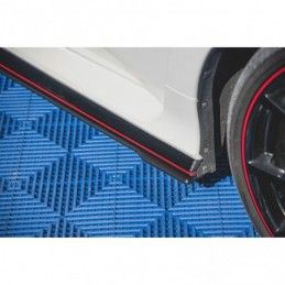 Maxton Racing Durability Side Skirts Diffusers Honda Civic X Type-R Black-Red, HONDA