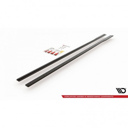 Maxton Racing Durability Side Skirts Diffusers VW Golf 7 R / R-Line Facelift Red, Golf 7