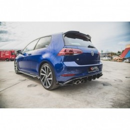 Maxton Racing Durability Side Skirts Diffusers + Flaps VW Golf 7 R / R-Line Facelift Black + Gloss Flaps , Golf 7