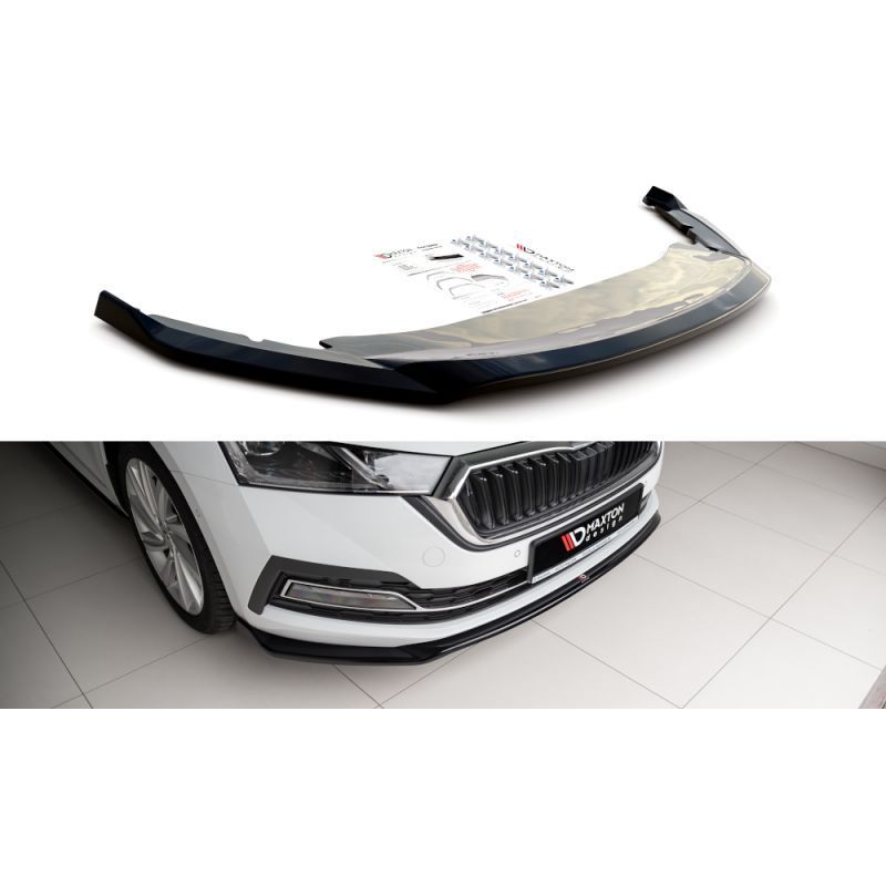 Maxton Front Splitter V.2 Skoda Octavia Mk4 Gloss Black, SKODA