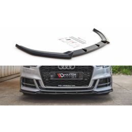 Maxton Front Splitter V.3 Audi S3 / A3 S-Line 8V FL Sedan Gloss Black, A3/S3/RS3 8V