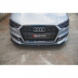 Maxton Front Splitter V.3 Audi S3 / A3 S-Line 8V FL Sedan Gloss Black, A3/S3/RS3 8V