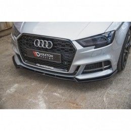 Maxton Front Splitter V.3 Audi S3 / A3 S-Line 8V FL Sedan Gloss Black, A3/S3/RS3 8V