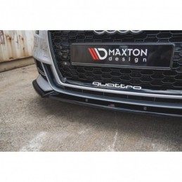 Maxton Front Splitter V.3 Audi S3 / A3 S-Line 8V FL Sedan Gloss Black, A3/S3/RS3 8V