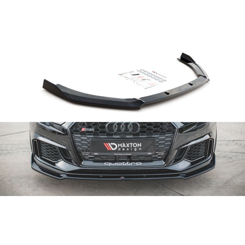 Maxton Front Splitter V.3 Audi RS3 8V FL Sportback Gloss Black, A3/S3/RS3 8V