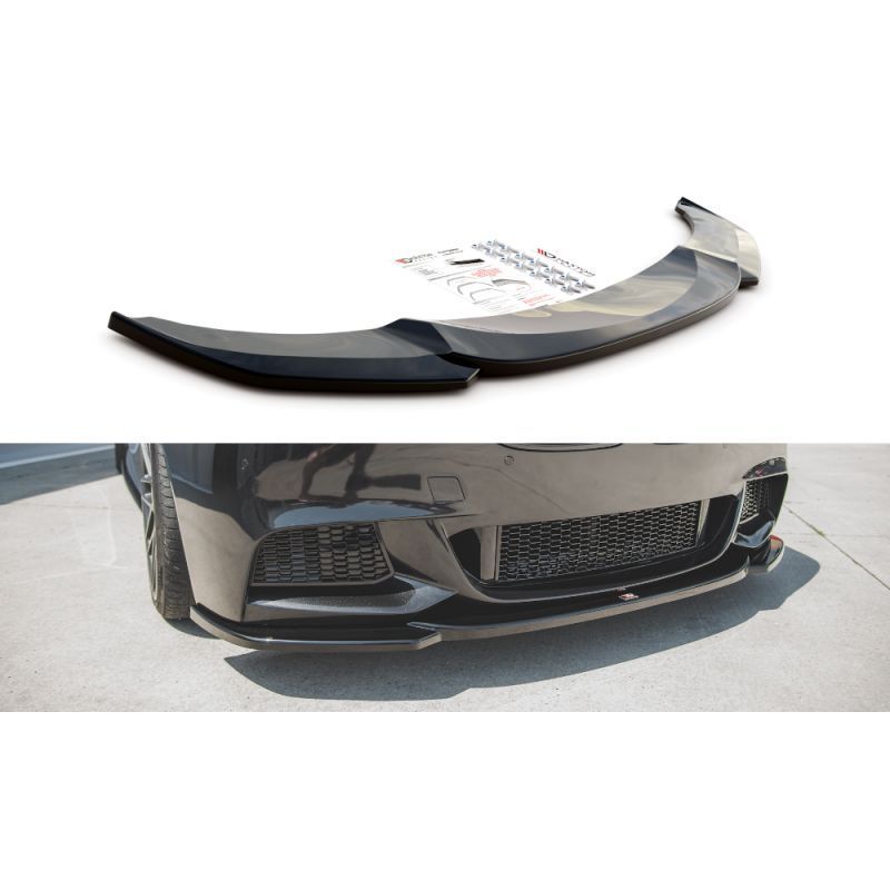 Maxton Front Splitter V.4 for BMW 5 F10/F11 M-Pack Gloss Black, Serie 5 F10/ F11