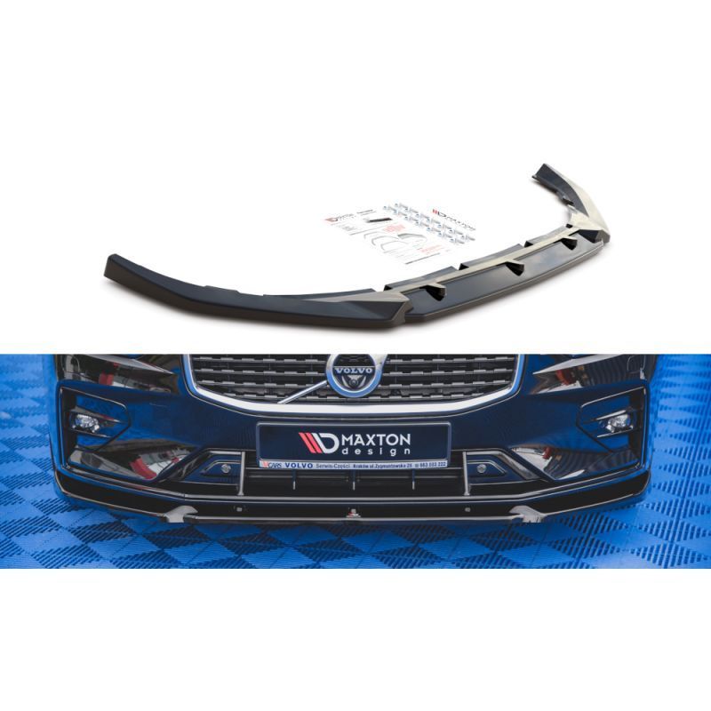 Maxton Front Splitter V.1 Volvo S60/V60 R-Design Mk3 Gloss Black, MAXTON DESIGN