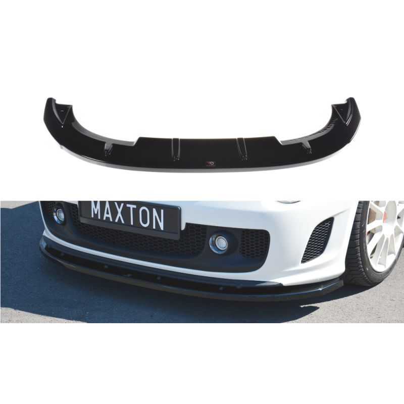 Maxton FRONT SPLITTER V.2 FIAT 500 ABARTH MK1 Gloss Black, FIAT