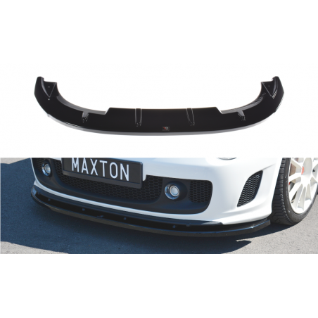 Maxton FRONT SPLITTER V.2 FIAT 500 ABARTH MK1 Gloss Black, FIAT
