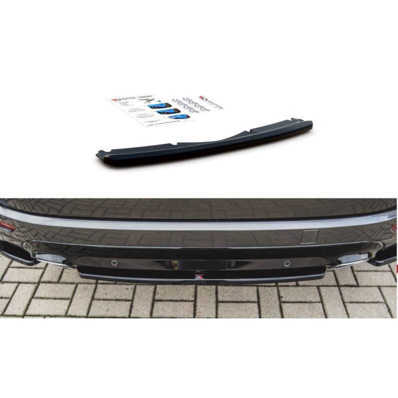 Maxton Central Rear Splitter Ford S-Max Vignale Mk2 Facelift Gloss Black, FORD