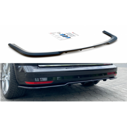 Maxton Central Rear Splitter (with vertical bars) Volkswagen Caddy Mk. 4 Gloss Black, Caddy