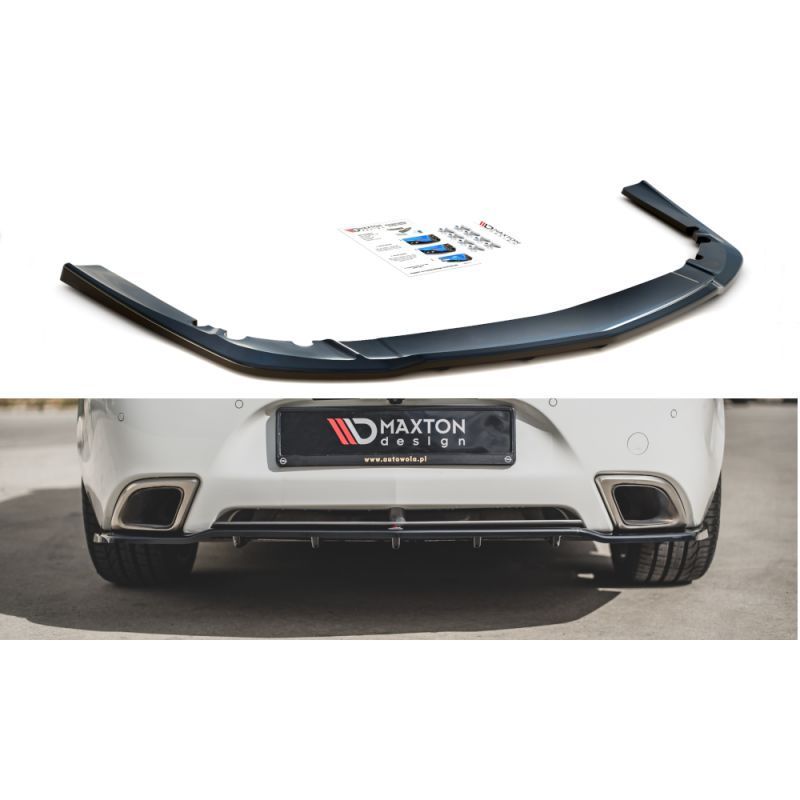 Maxton Central Rear Splitter (with vertical bars) Opel Insignia Mk. 1 OPC Facelift Gloss Black, Opel