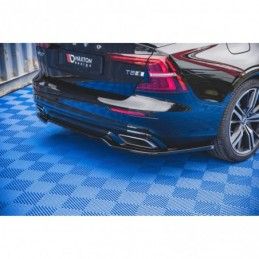 Maxton Central Rear Splitter Volvo S60/V60 R-Design Mk3 Gloss Black, MAXTON DESIGN