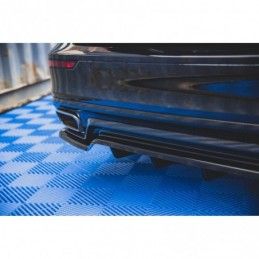 Maxton Central Rear Splitter (with vertical bars) Volvo S60/V60 R-Design Mk3 Gloss Black, MAXTON DESIGN