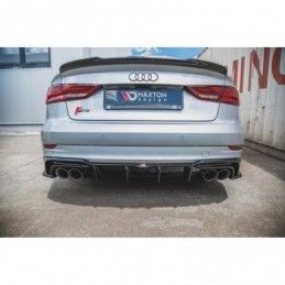 Maxton Rear Valance Audi S3 Sedan 8V Facelift Gloss Black, A3/S3/RS3 8V