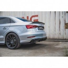 Maxton Rear Valance Audi S3 Sedan 8V Facelift Gloss Black, A3/S3/RS3 8V