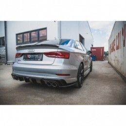 Maxton Rear Valance Audi S3 Sedan 8V Facelift Gloss Black, A3/S3/RS3 8V