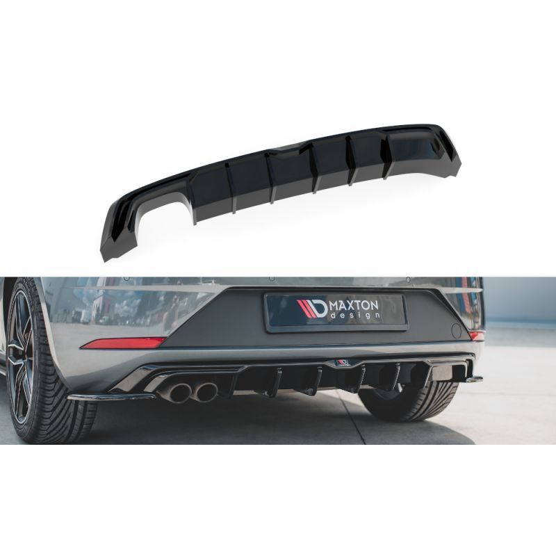 Maxton Rear Valance SEAT Leon Mk3 FR Facelift Gloss Black, Leon Mk3 FR