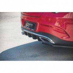 Maxton Rear Valance Mercedes-Benz CLA Shooting Brake AMG-Line X118 Gloss Black, MERCEDES