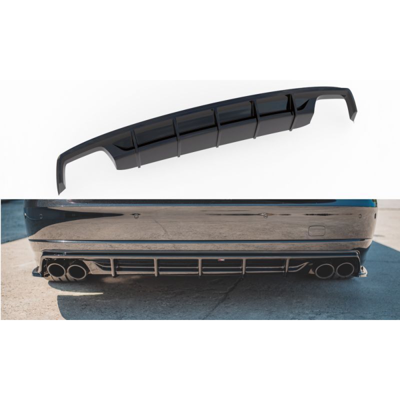 Maxton Rear Valance Audi S8 D4 Facelift Gloss Black, A8/S8 D4