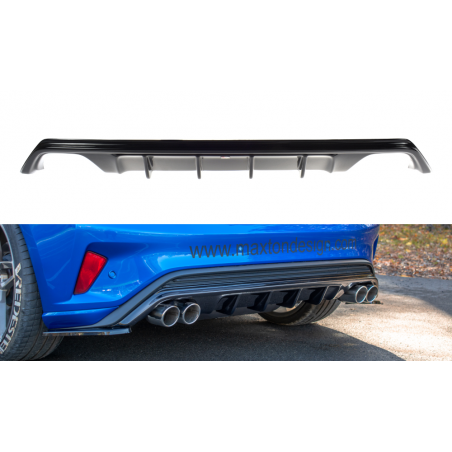 Maxton Rear Valance with Exhaust Ford Focus MK4 St-line Gloss Black \ Multibras, FORD