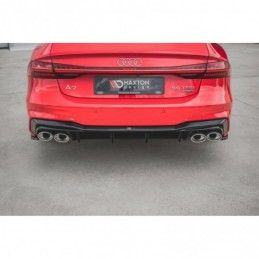 Maxton Rear Valance + Exhaust Ends Imitation Audi A7 C8 S-Line Gloss Black \ Chrome, A7/ S7 / RS7 - C8