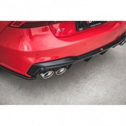 Maxton Rear Valance + Exhaust Ends Imitation Audi A7 C8 S-Line Gloss Black \ Chrome, A7/ S7 / RS7 - C8