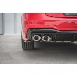 Maxton Rear Valance + Exhaust Ends Imitation Audi A7 C8 S-Line Gloss Black \ Chrome, A7/ S7 / RS7 - C8