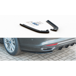 Maxton Rear Side Splitters Ford Mondeo Vignale Mk5 Facelift Gloss Black, FORD