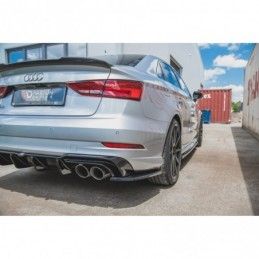 Maxton Rear Side Splitters V.2 Audi S3 Sedan 8V Facelift Gloss Black, A3/S3/RS3 8V