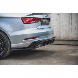 Maxton Rear Side Splitters V.2 Audi S3 Sedan 8V Facelift Gloss Black, A3/S3/RS3 8V