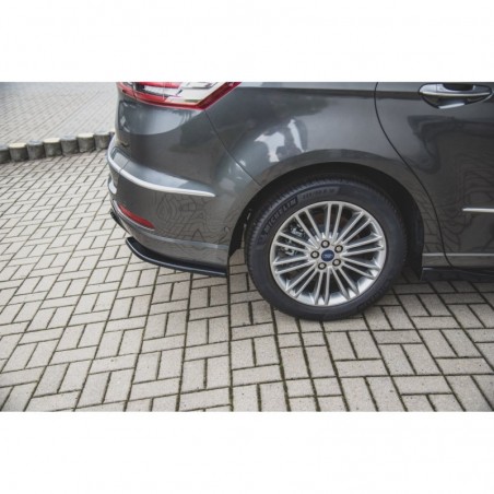 Maxton Rear Side Splitters Ford S-Max Vignale Mk2 Facelift Gloss Black, FORD