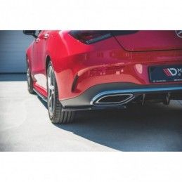 Maxton Rear Side Splitters Mercedes-Benz CLA Shooting Brake AMG-Line X118 Gloss Black, MERCEDES