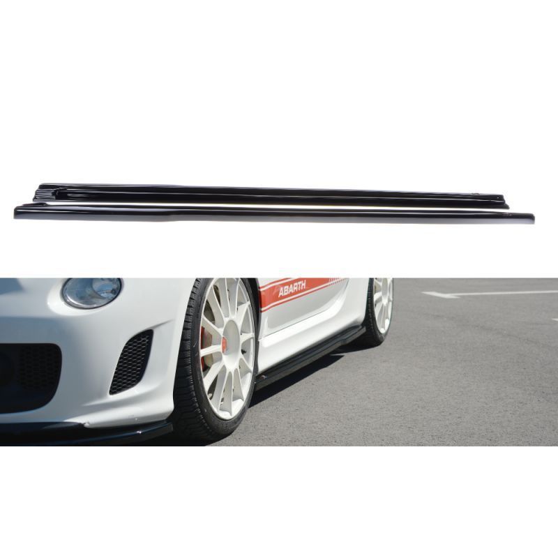 Maxton SIDE SKIRTS DIFFUSERS FIAT 500 ABARTH MK1 Gloss Black, FIAT