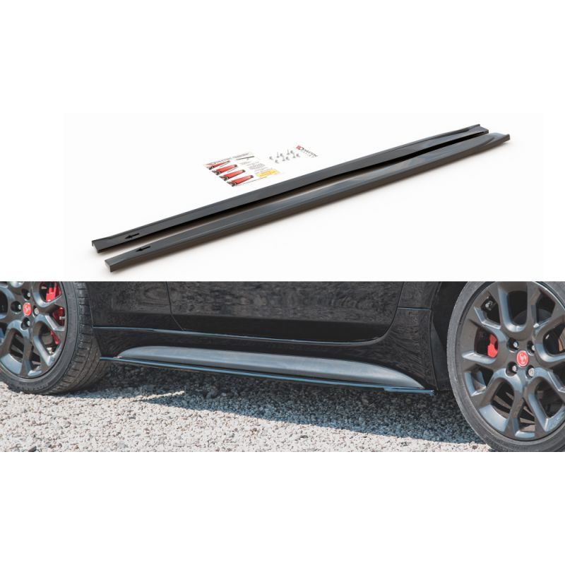 Maxton Side Skirts Diffusers Fiat 124 Spider Abarth Gloss Black, FIAT